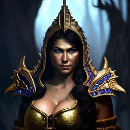 Ultra detailed fullbody Portrait in oil on canvas of beautiful busty woman with Skyrim Dragon priest mask and ARMOR,extremely detailed digital painting, extremely detailed face,perfect crystal clear Big Glowing eyes, mystical colors ,perfectly centered image, perfect composition, rim light, beautiful lighting, 8k, stunning scene, raytracing, anatomically correct, in the style of robert e howard and Ken Kelley and Ohrai Noriyoshi and Simon Bisley and tomzj1