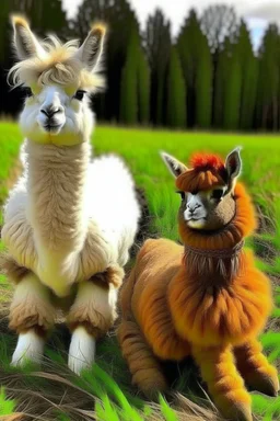 llamas mixed with a cat