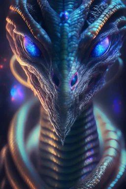 Vampire snake humanoid alien fused ,extremely detailed,crystal clear, mystical colors ,perfectly centered image, perfect composition, rim light, beautiful lighting, 8k, stunning scene, raytracing