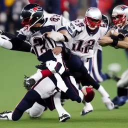 Tom Brady tackling Stevie Wonder