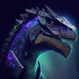 profile picture of a cyber-dinosaur