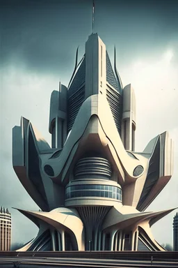 Futuristic Architecture of the building of central bank of a country