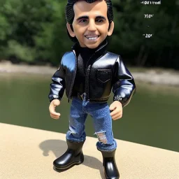 figure smile Fonzie arthur fonzarelli young greaser jacket winkler toy doll face boots (plastic black hair) full body in package two thumbs up 2022