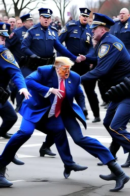 donald trump being slammed to the ground by the police