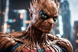 Imagine/ spiderman fuse groot ,Hyper-detailed ,8k, by xanuth