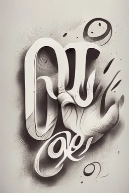 Hand two Lettering O with background white