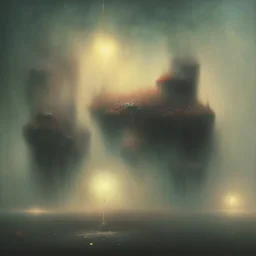 photographic camera in abstract style. fog and smoke in atmosphere. bokeh, lens flare. Dark mood. Dripping paint. oil on canvas, high detailed. beksinski