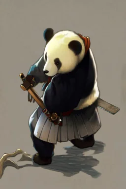 Panda in samurai armour