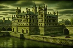Old castle of london, detailed , enhanced,cinematic, 4k,by van gogh