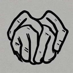 a simple logo of an hand with thumb up, line, flat, vector icon