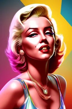 Marilyn Monroe, cyberpunk2077, photorealistic illustration, 4k