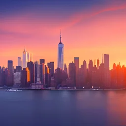 NYC skyline at sunrise