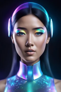 A holographic face similar to the AI holographic girl in Indonesia culture. by addiedigi