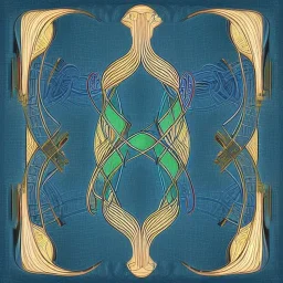 genetic molecules style art nouveau