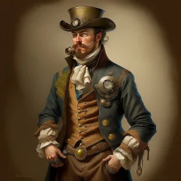 17th century steampunk man with nice clothes digital art