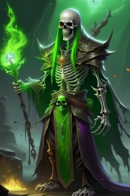 male undead skeleton warlock wow warcraft world affliction corruption soul chaos succubus destruction demonology agony lich green flame