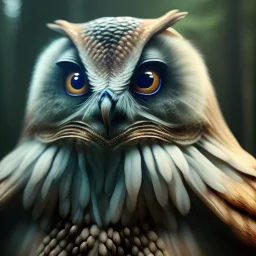 intricate details, realistic, octane, unreal engine, portrait, natural lighting,zoomed out + portrait, volumetric lighting, shiny,extreme detail, Photorealism, High detail, Hyper realistic Owl in forest, macro lens blur,abstract paint, sharp,eos5d mark 4, ef 85mm 5.6, focus, trending by artstation