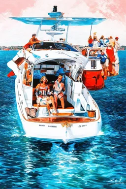 on the boat , american 2560's pop art