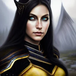 ultra detailed fullbody Portrait in oil on canvas of beautiful female DemonHunter with Skyrim Blackguard's Armor,extremely detailed digital painting, extremely detailed face,crystal clear Big eyes, mystical colors ,perfectly centered image, perfect composition,rim light, beautiful lighting,8k, stunning scene,extremely sharp detail,finely tuned detail, ultra high definition raytracing, in the style of Simon Bisley and Frank Frazetta and robert e howard and Hyun Suk Lee and Ken Kelley