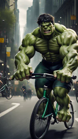 Hulk riding bicycle 9K image HD
