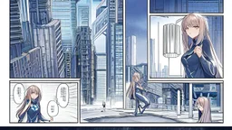 synth-wave beach & city, lone girl, iconic:1.8), comic style