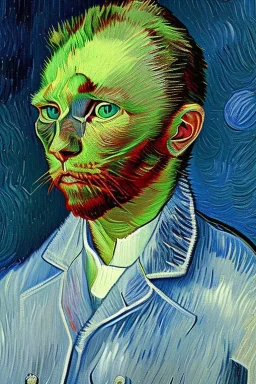 Portrait of a cat by Van Gogh