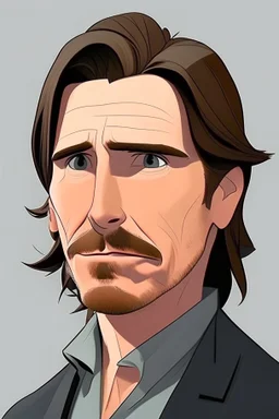 Christian Bale British actor cartoon 2d