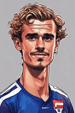 Antoine Griezmann French football player ,cartoon 2d