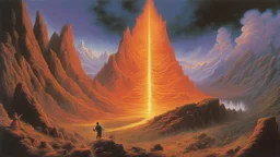 The fiery end of the world. Painted by Michael Whelan and Jeff Easley