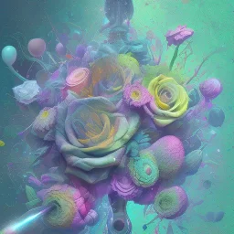  pastel colors, abstract art, flowers camp