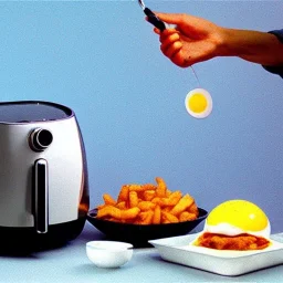 Airfryer and fried egg by dali