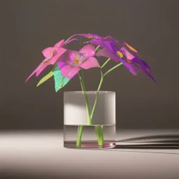 Exotic surreal living glass prism flowers by Chris Wood, sunbeams, intricate details, hyper realistic, 8K resolution, featured on behance