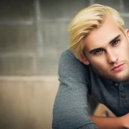 Man with blond hair and brown eyes