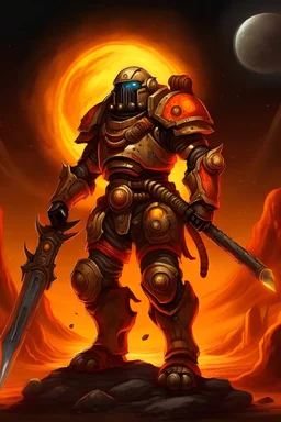 A fire warrior on the planet Neptune