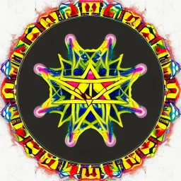 black background with a large single rainbow hexagram, intricate details, realistic, vivid colors, zoomed out, volumetric lighting, shiny,extreme detail,