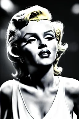 Medium shot portrait, blonde woman, young Marilyn Monroe face, perfect iris, Chanel dress style, paris background, by helmet newton, soft color, highly detailed, unreal engine 5, ray tracing, RTX, lumen lighting, ultra detail, volumetric lighting, 3d, finely drawn, high definition, high resolution.