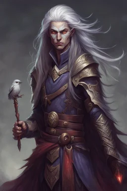 dungeons and dragons humanoid bird with long hair warlock