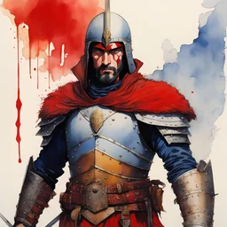 [aquarelle by Moebius] dWarrior with blood