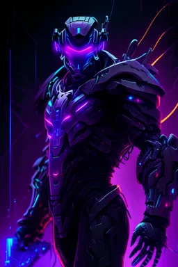 dark humanoid robot soldier artificer gladiator futuristic assassin RGB