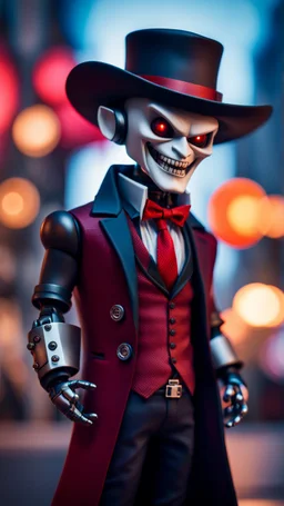 Vampire pimp robot with the guys from jack ass movie poster ,bokeh like f/0.8, tilt-shift lens 8k, high detail, smooth render, down-light, unreal engine, prize winning