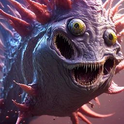 fluid ink angler fish creature, unreal engine 5, 8k resolution, photorealistic, ultra detailed