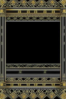 gold art deco delicately designed border on a black background