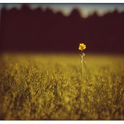 single long stem wildflower in a field, polaroid, tender, vintage, award winning landscape photography, nature photography, r/mostbeautiful