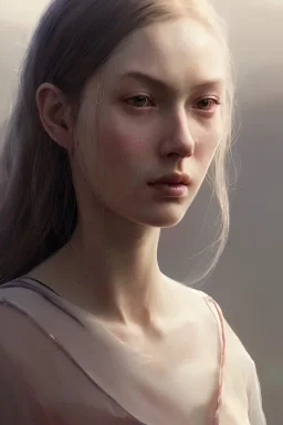 a female portrait, upclose, clear, majestic, flow, illustration, concept art, by Greg Rutkowski, Sung Choi, Mitchell Mohrhauser, Maciej Kuciara, Johnson Ting, WLOP