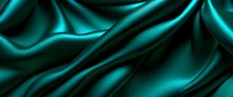 Dark teal green silk satin. Shiny smooth fabric. Soft folds. Luxury background with space for design. web banner. Flat lay, top view table. Birthday, Christmas, Valentine, New year.