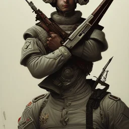 soldier with a knife by james jean