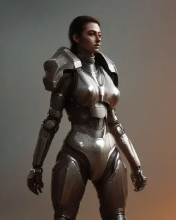 full body female, futuristic armour , big busty , pintura, ,details,texture,8k quality, florest, Minimalism, Romanticism, Expressionism, Impressionism