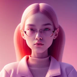 isometric clean art of super cute girl, soft lighting, soft pastel gradients, high definition, 3d icon clay render, blender 3d