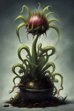 Flytrap plant, fantasy, evil