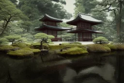 a ancient japanese temple in the middle of a forest mear a small river, extremely highly detailed, high quality, 8k hdr, octane render, unreal engine 5, hyperrealistic, concept art, trending on artstation, dramatic lighting, cinematic, high coherence, path tracing, ruins, clouds in the sky, singular building, centered